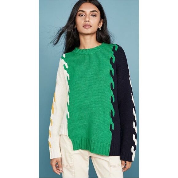 Monse Colorblock Wool Cable‎ Knit Sweater XS - Picture 1 of 8